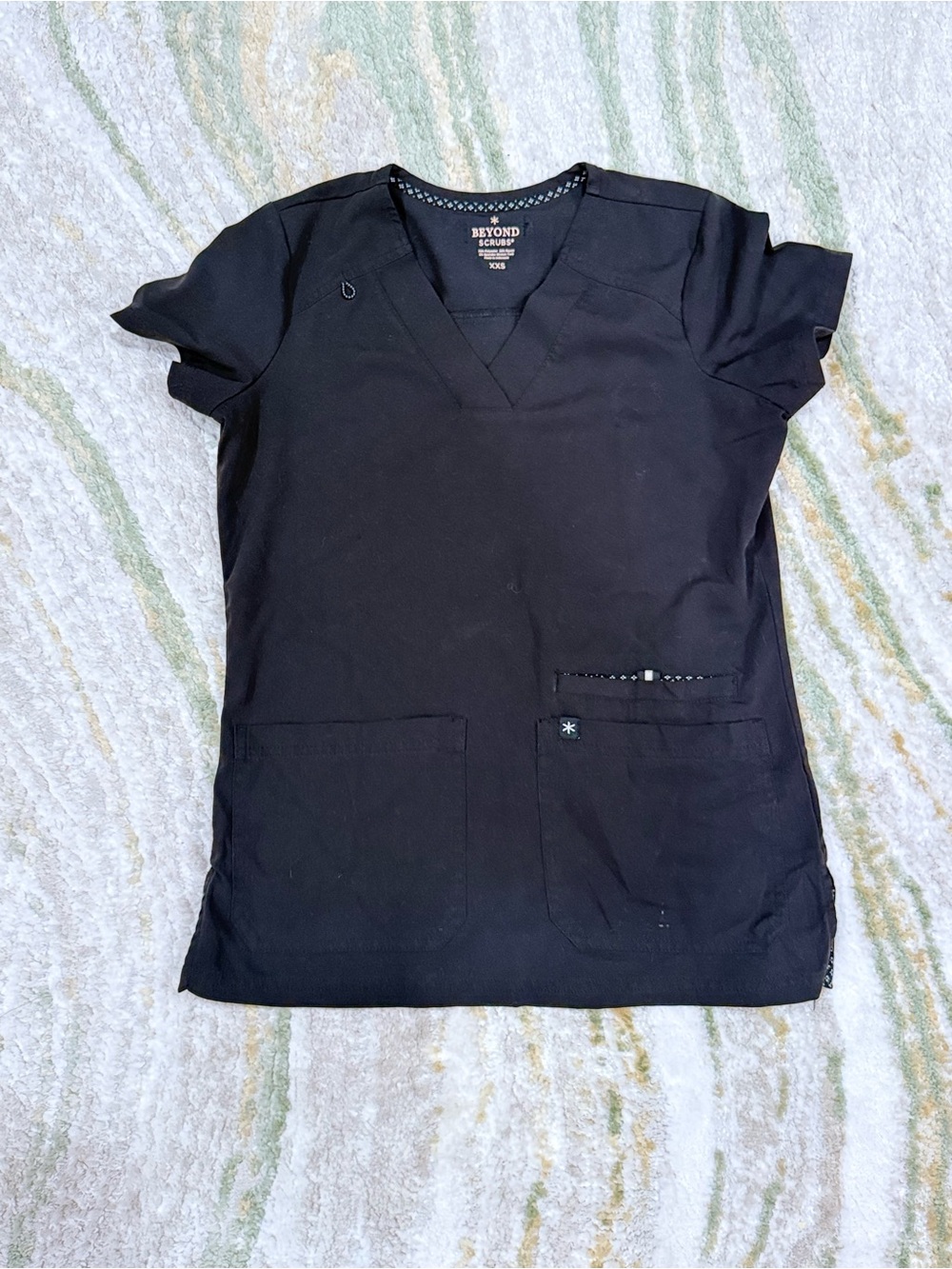 Women's Black Medical Scrub Top XS